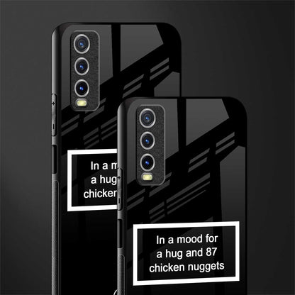 87 chicken nuggets black edition glass case for vivo y12s image-2
