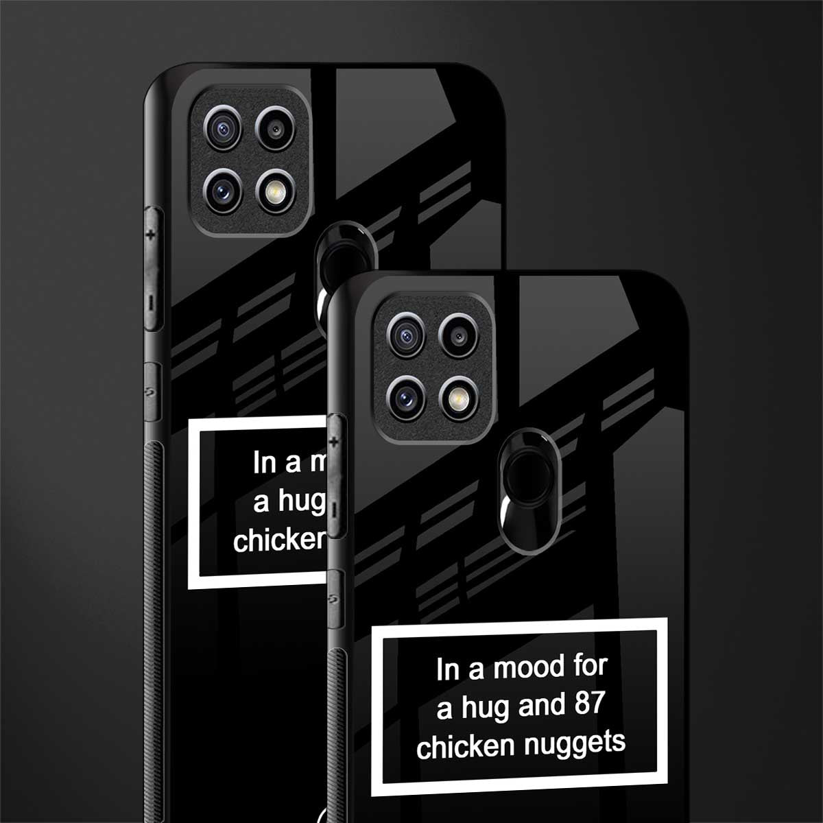 87 chicken nuggets black edition glass case for oppo a15s image-2