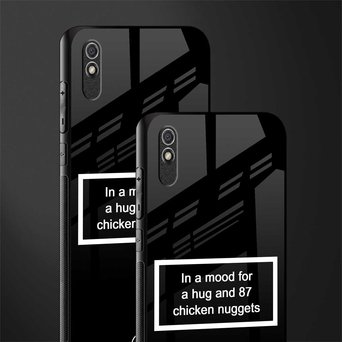 87 chicken nuggets black edition glass case for redmi 9a image-2