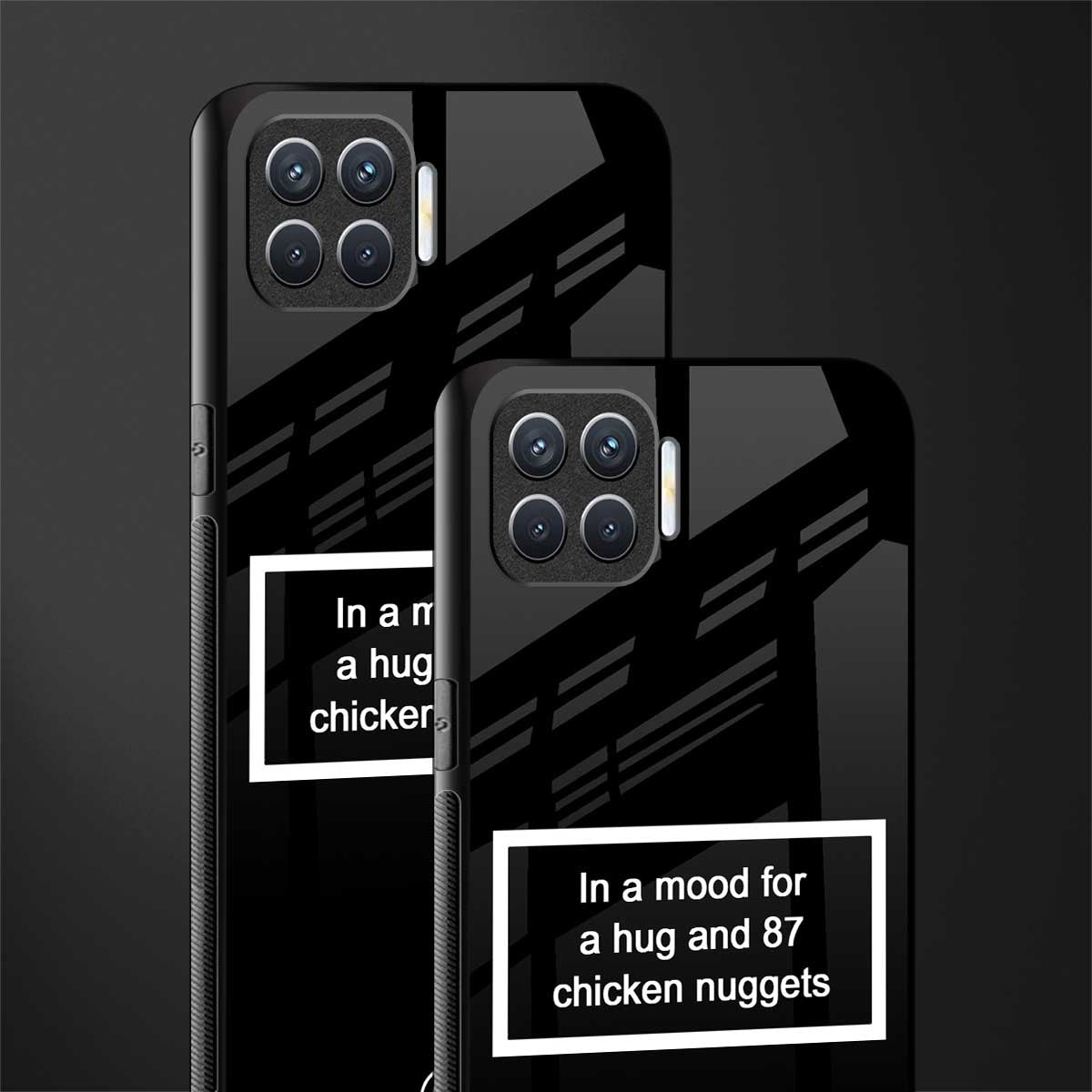 87 chicken nuggets black edition glass case for oppo f17 pro image-2