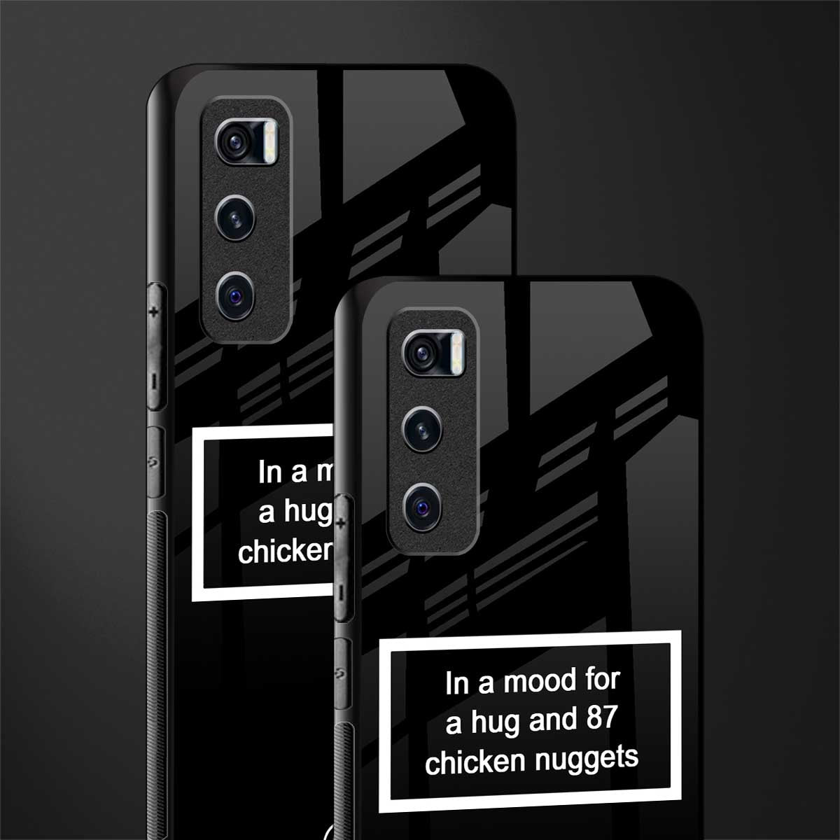 87 chicken nuggets black edition glass case for vivo v20 se image-2
