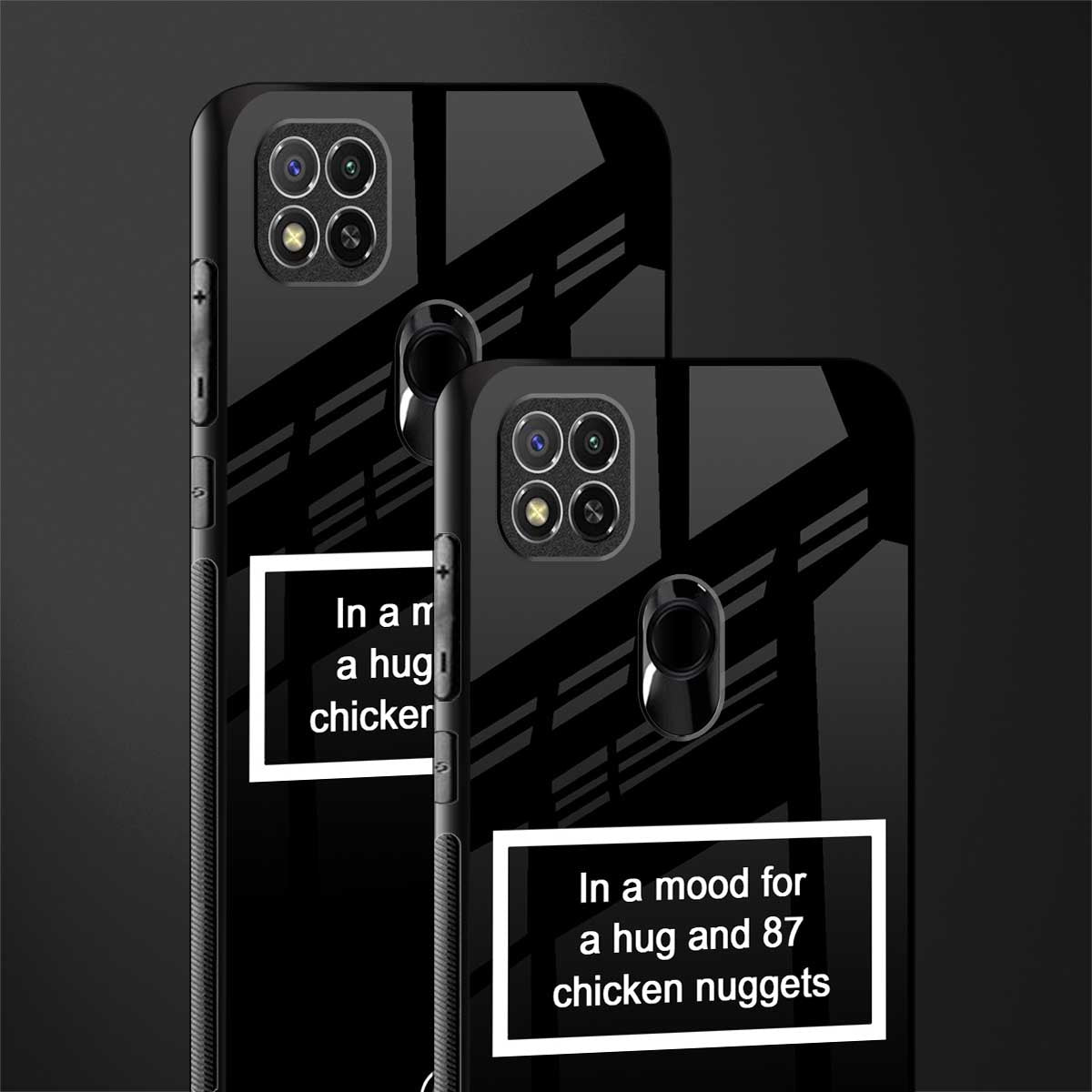 87 chicken nuggets black edition glass case for redmi 9 image-2
