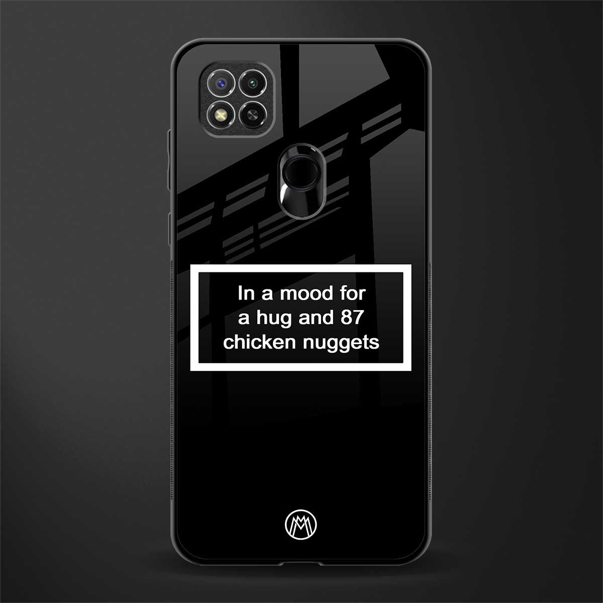 87 chicken nuggets black edition glass case for redmi 9 image