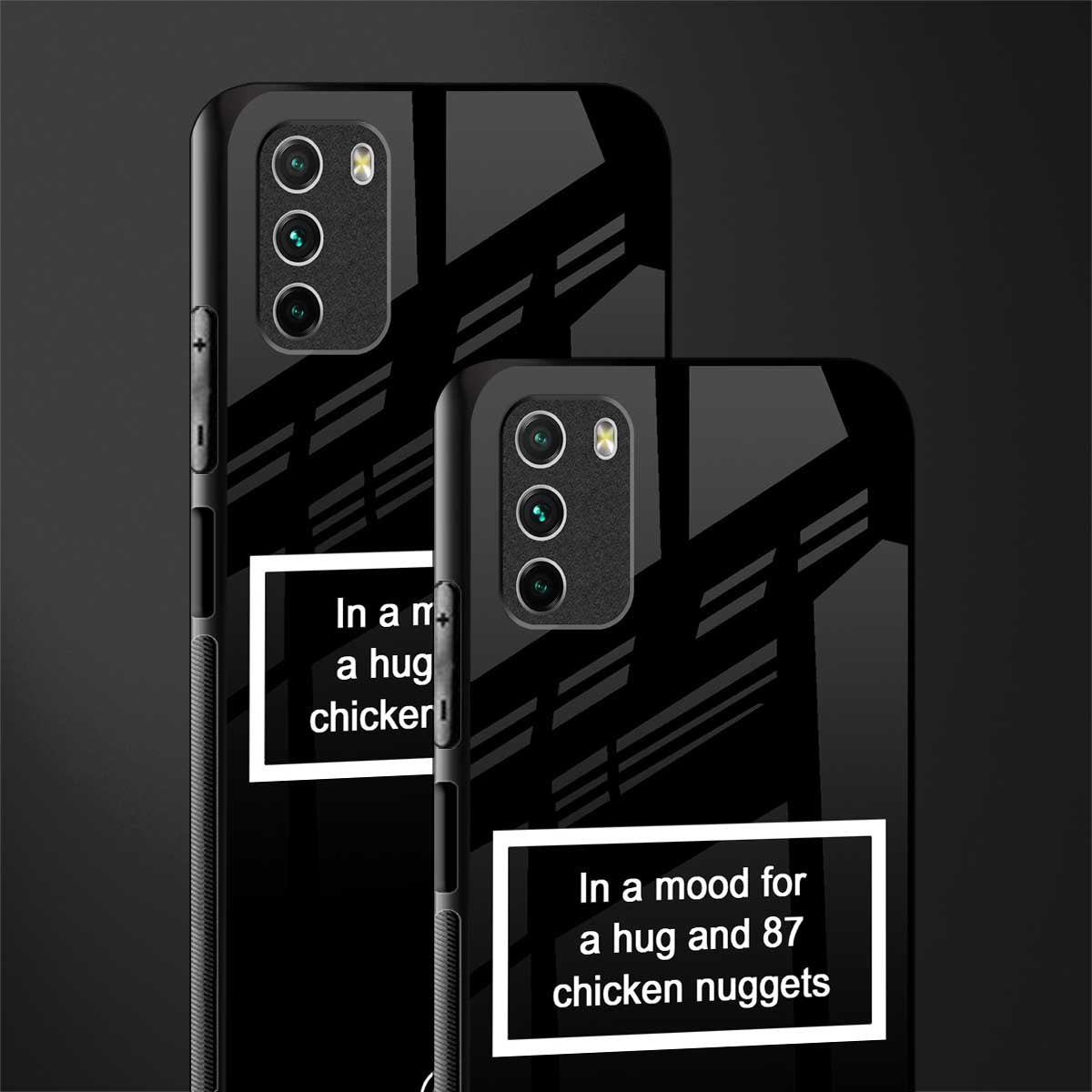 87 chicken nuggets black edition glass case for poco m3 image-2