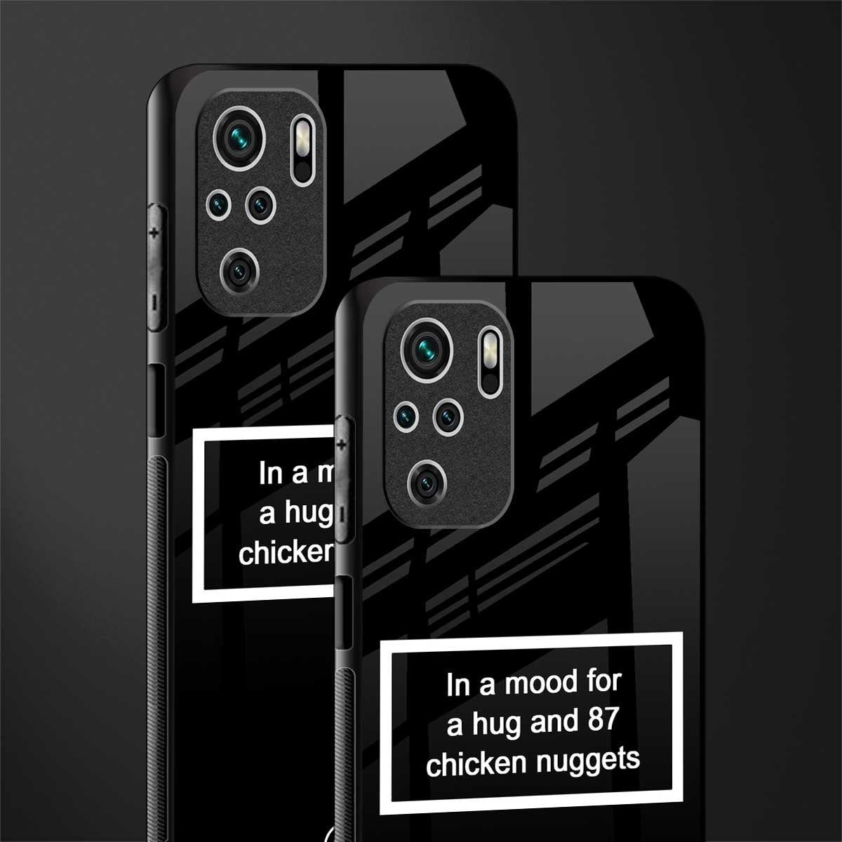87 chicken nuggets black edition glass case for redmi note 10s image-2