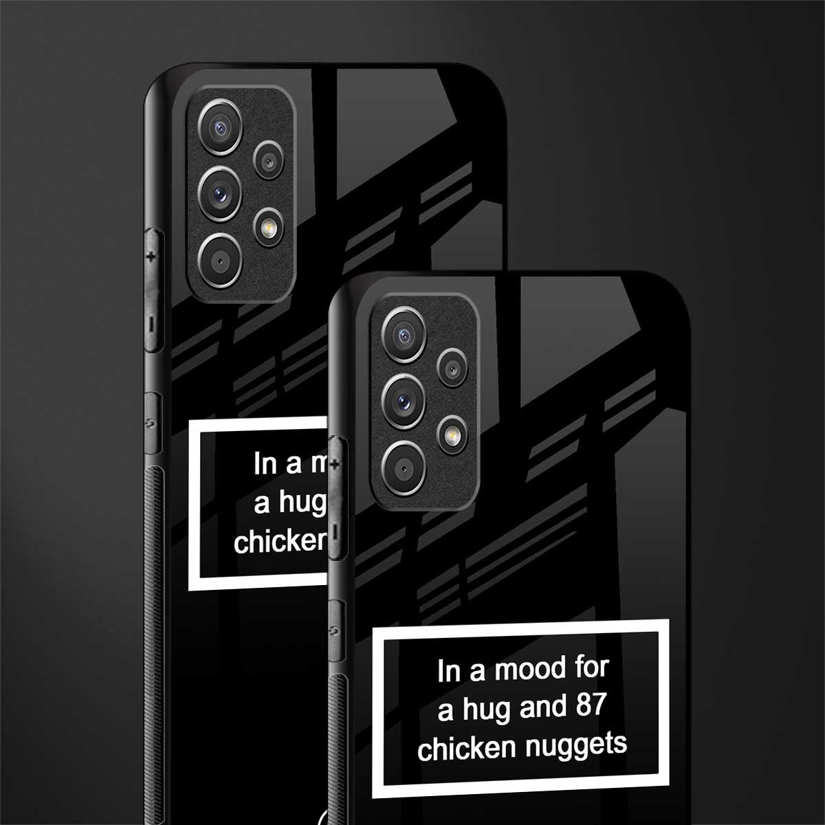 87 chicken nuggets black edition glass case for samsung galaxy a72 image-2