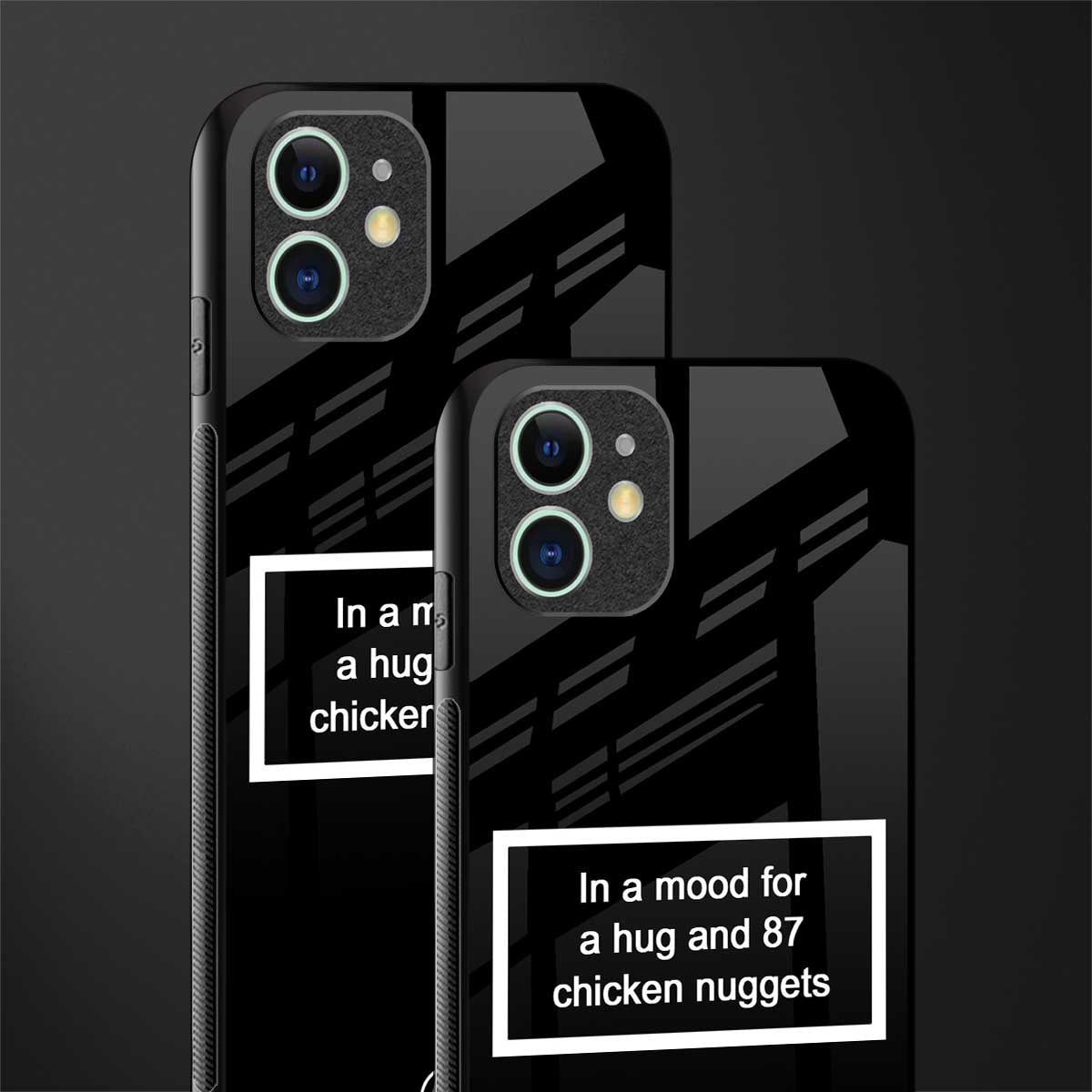87 chicken nuggets black edition glass case for iphone 11 image-2