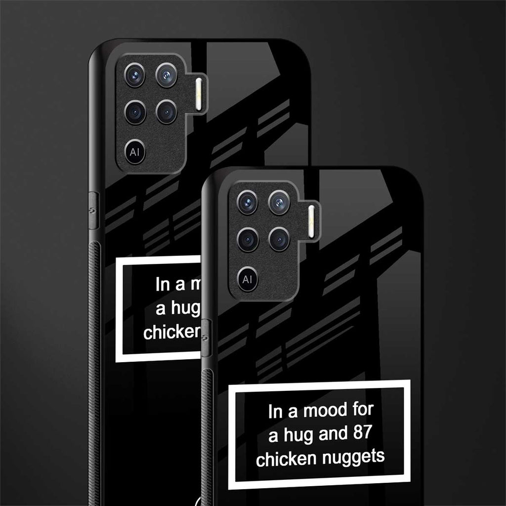 87 chicken nuggets black edition glass case for oppo f19 pro image-2