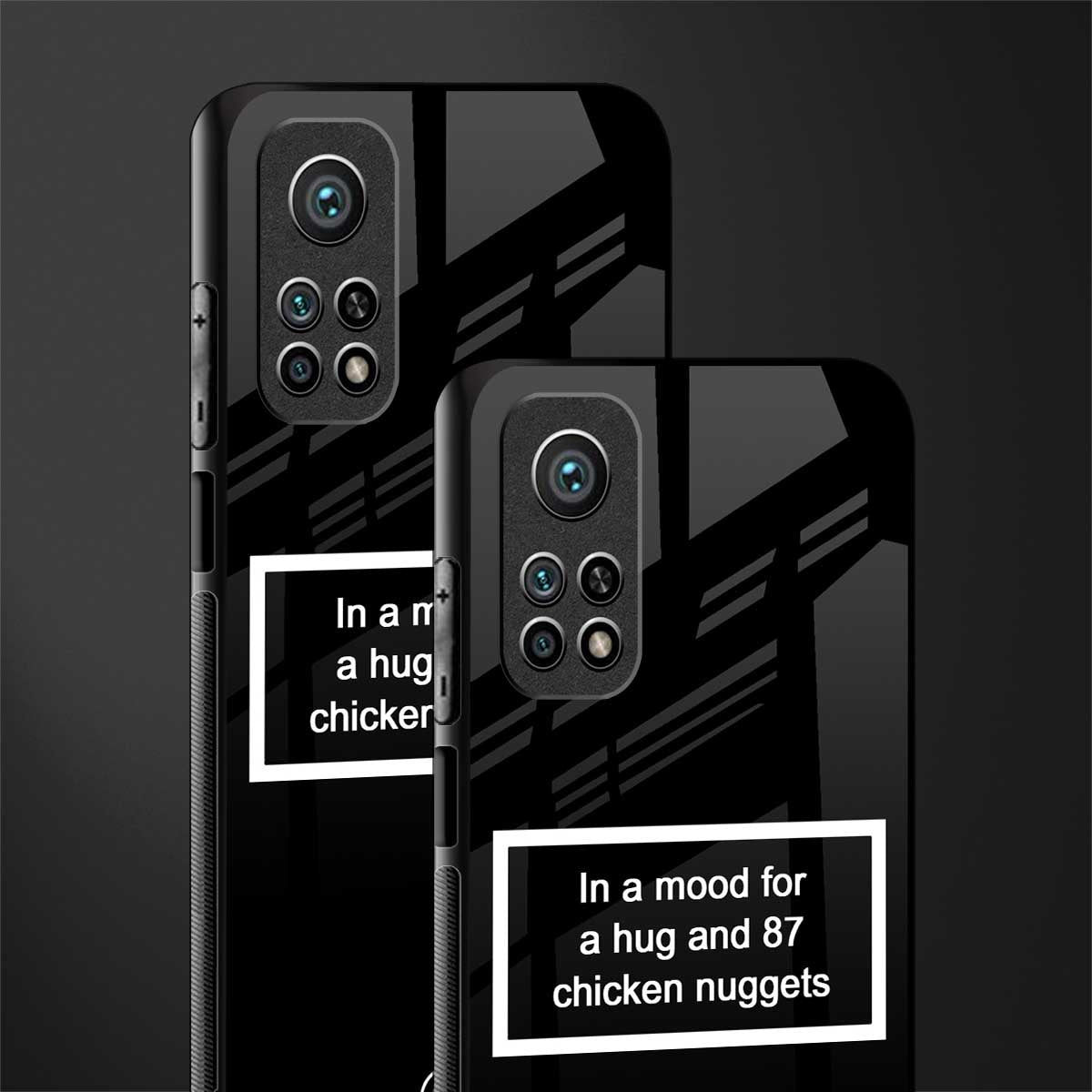 87 chicken nuggets black edition glass case for mi 10t pro image-2