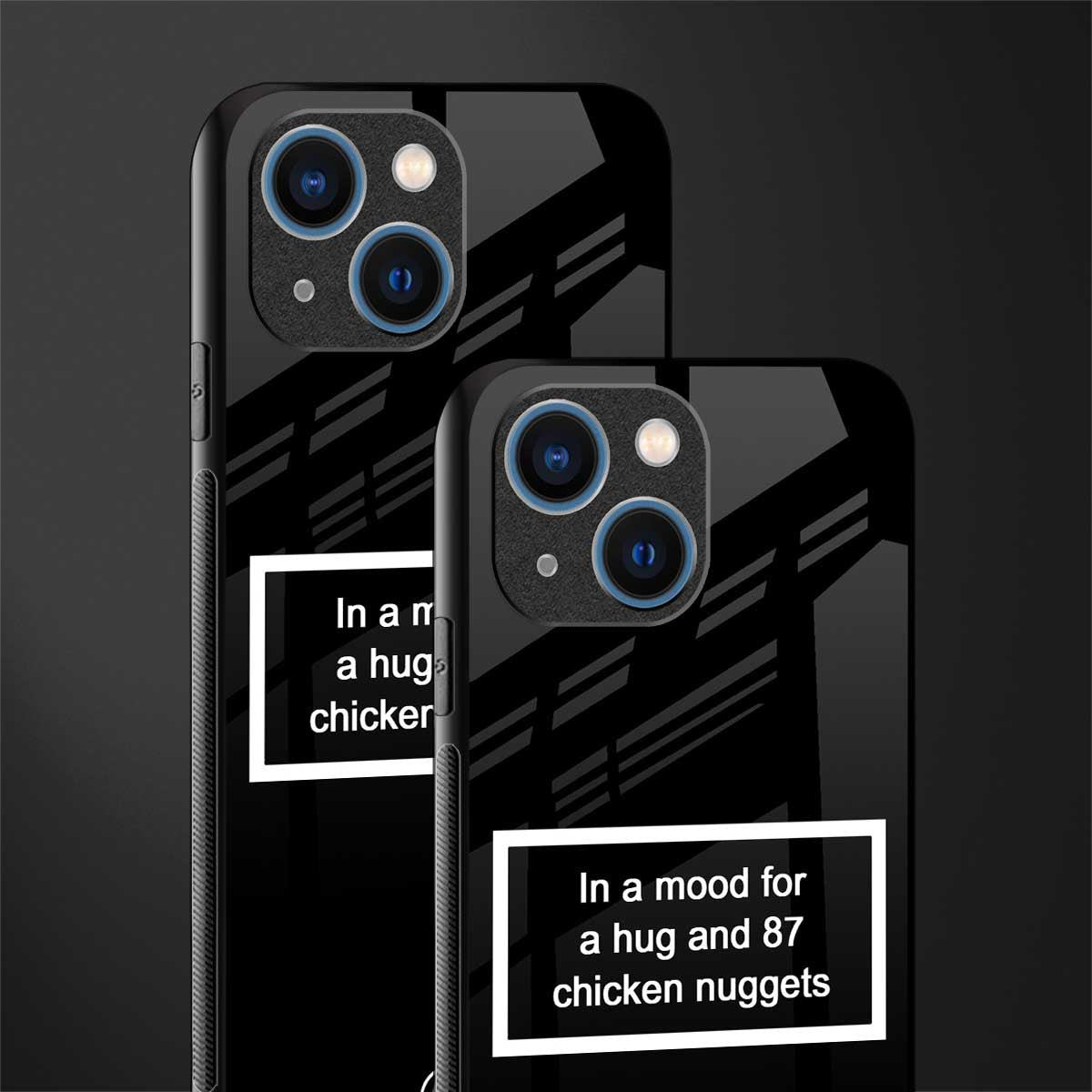 87 chicken nuggets black edition glass case for iphone 13 mini image-2