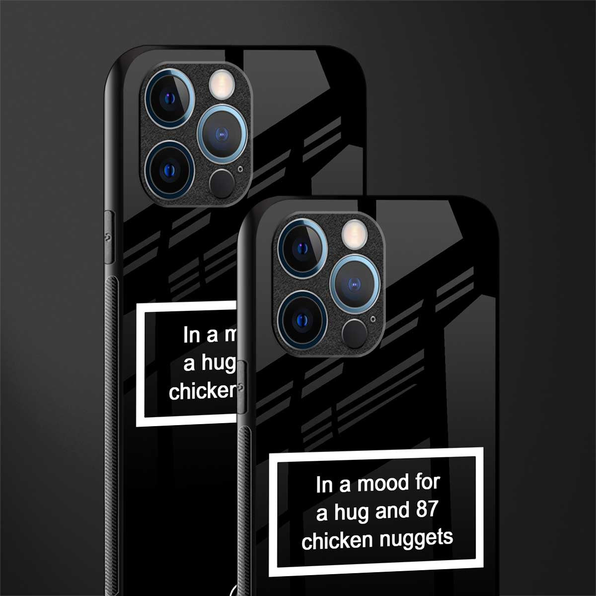 87 chicken nuggets black edition glass case for iphone 12 pro image-2
