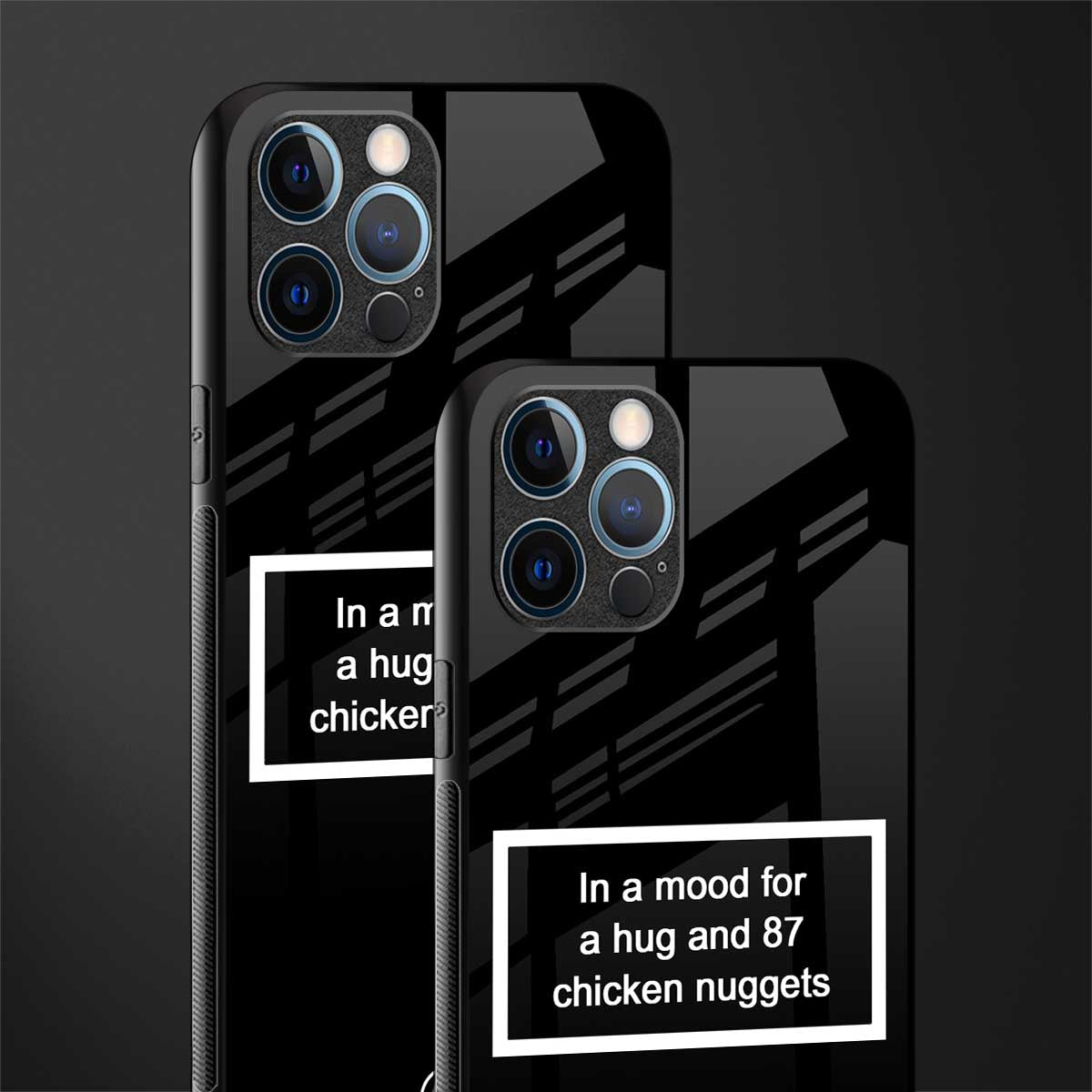 87 chicken nuggets black edition glass case for iphone 12 pro max image-2