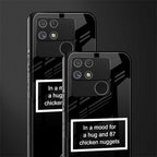 87 chicken nuggets black edition back phone cover | glass case for realme narzo 50a