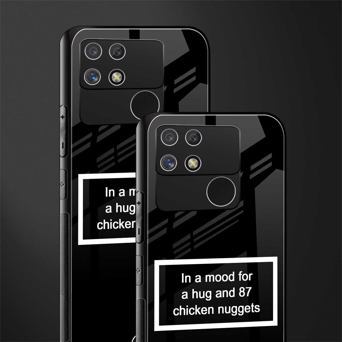 87 chicken nuggets black edition back phone cover | glass case for realme narzo 50a