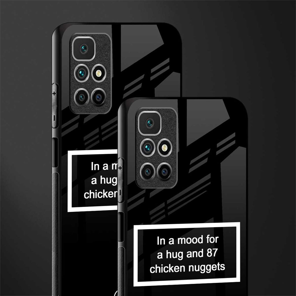 87 chicken nuggets black edition glass case for redmi 10 prime image-2