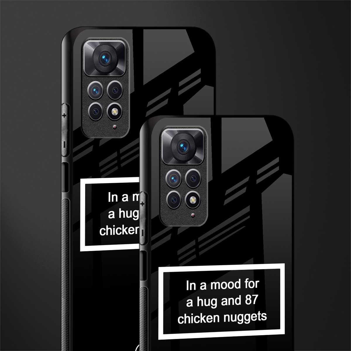 87 chicken nuggets black edition back phone cover | glass case for redmi note 11 pro plus 4g/5g