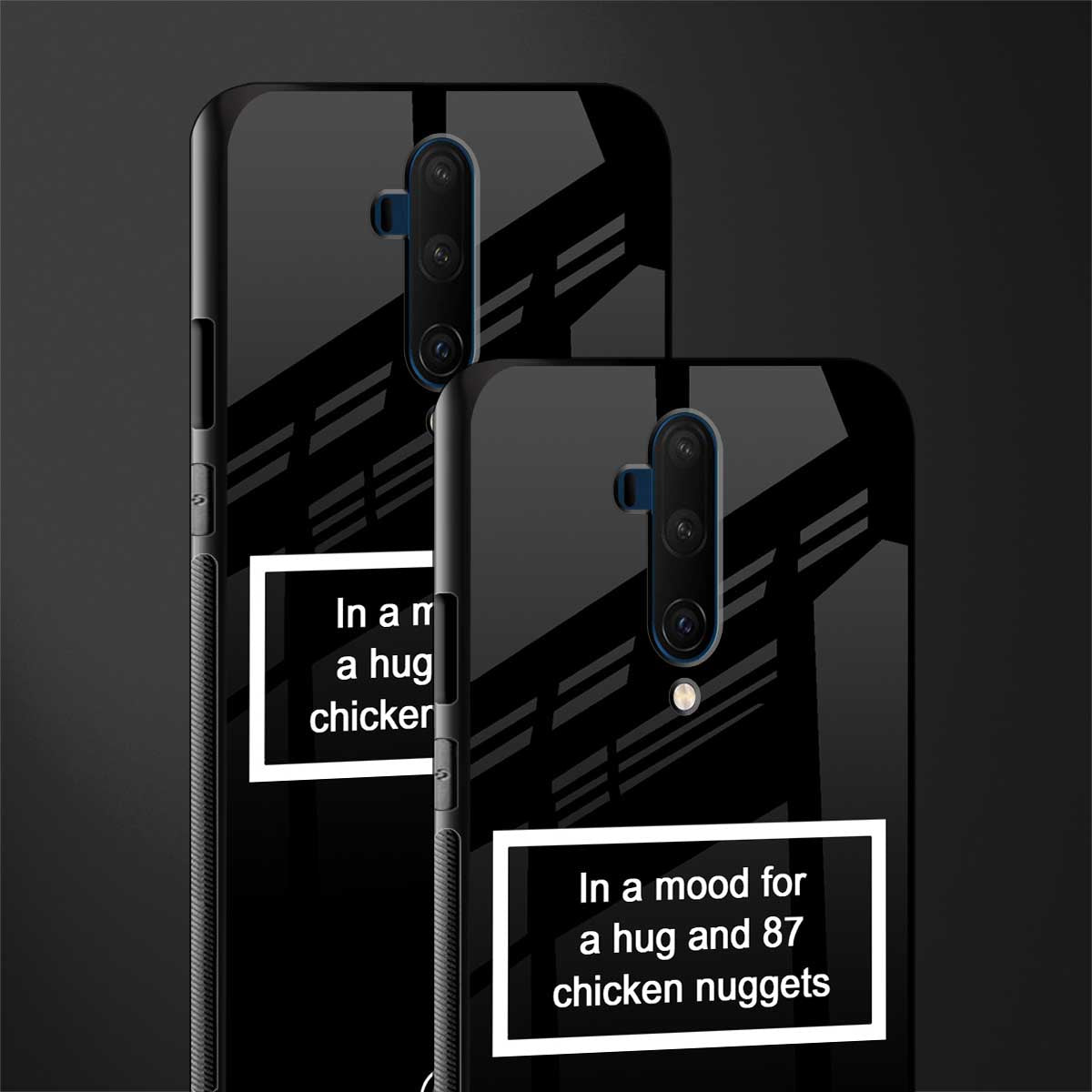 87 chicken nuggets black edition glass case for oneplus 7t pro image-2