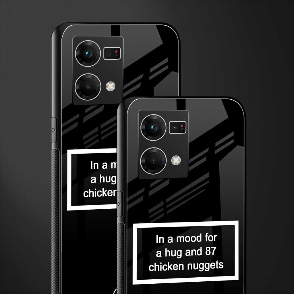 87 chicken nuggets black edition back phone cover | glass case for oppo f21 pro 4g