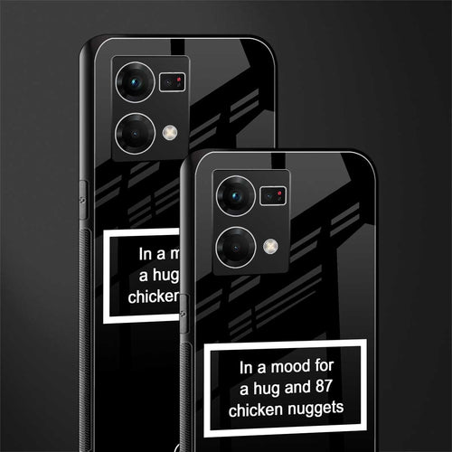 87 chicken nuggets black edition back phone cover | glass case for oppo f21 pro 4g