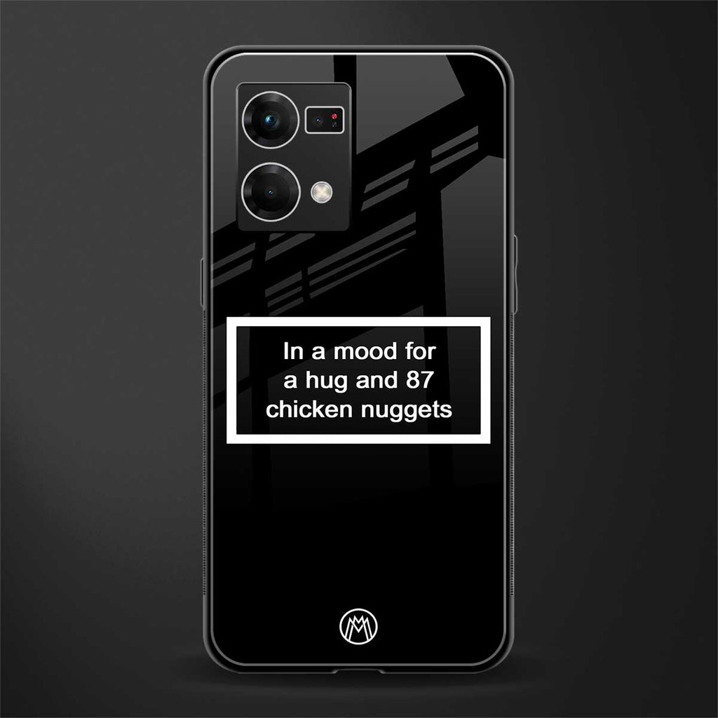 87 chicken nuggets black edition back phone cover | glass case for oppo f21 pro 4g