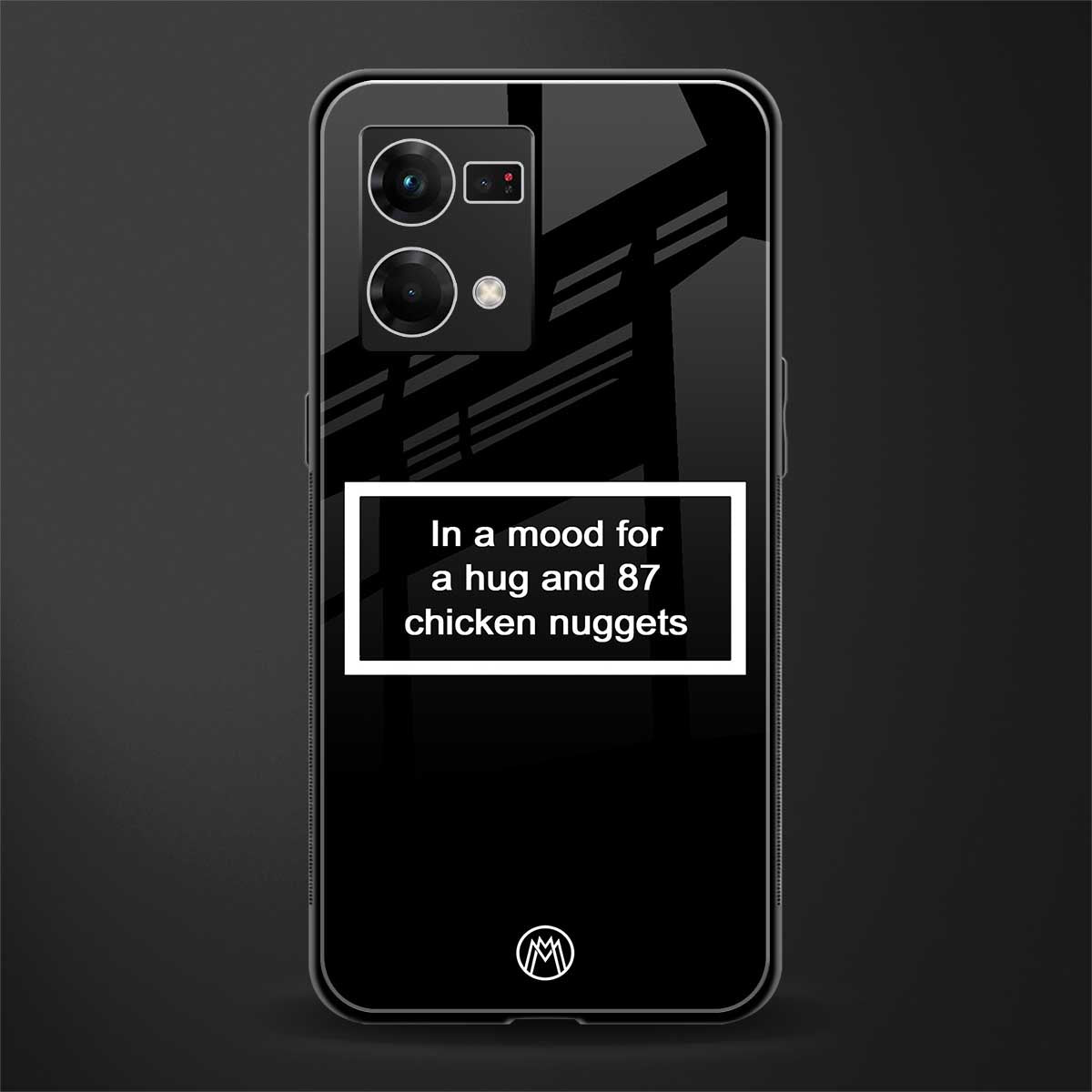 87 chicken nuggets black edition back phone cover | glass case for oppo f21 pro 4g