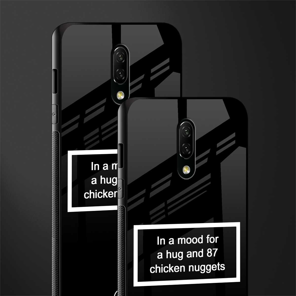 87 chicken nuggets black edition glass case for oneplus 7 image-2