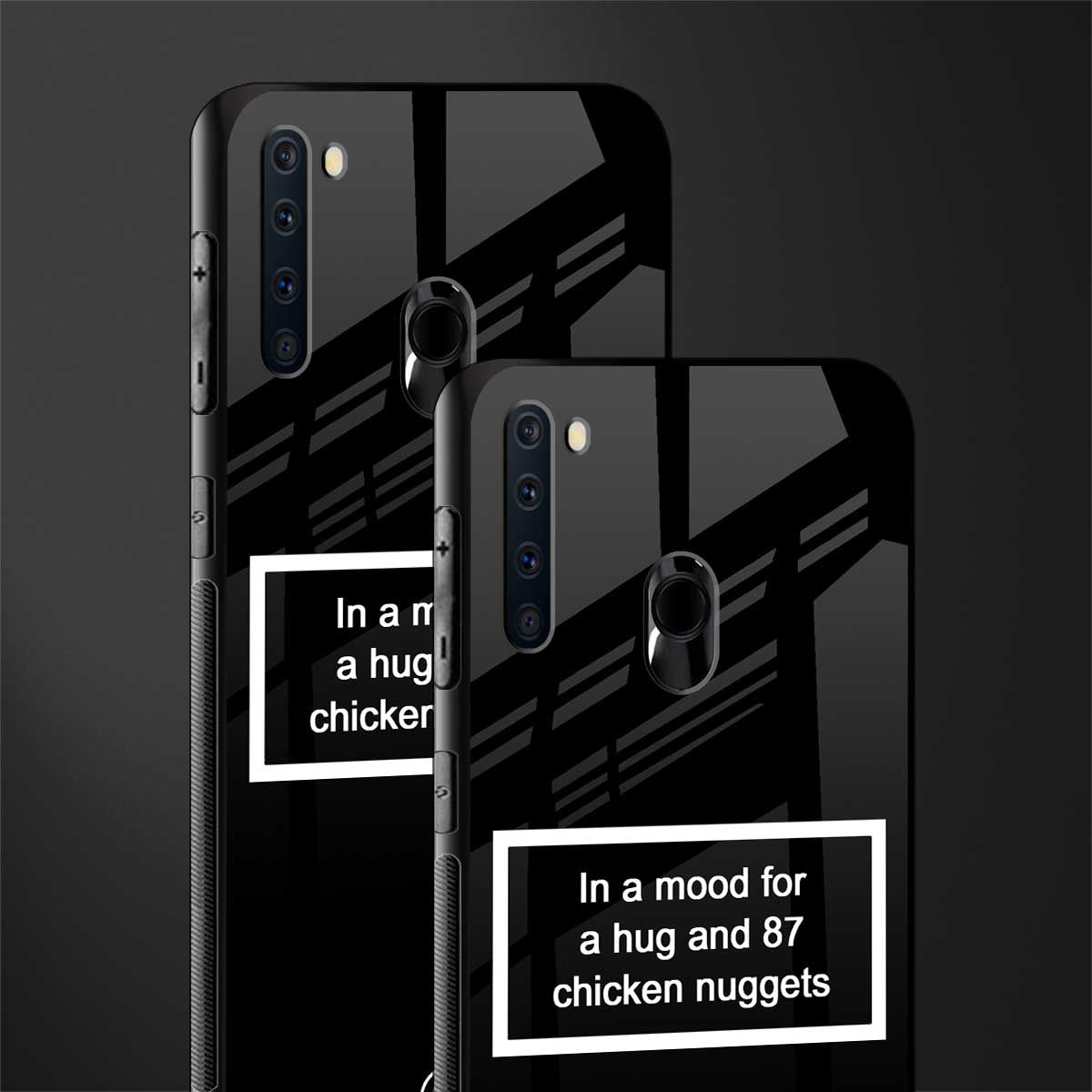 87 chicken nuggets black edition glass case for samsung a21 image-2
