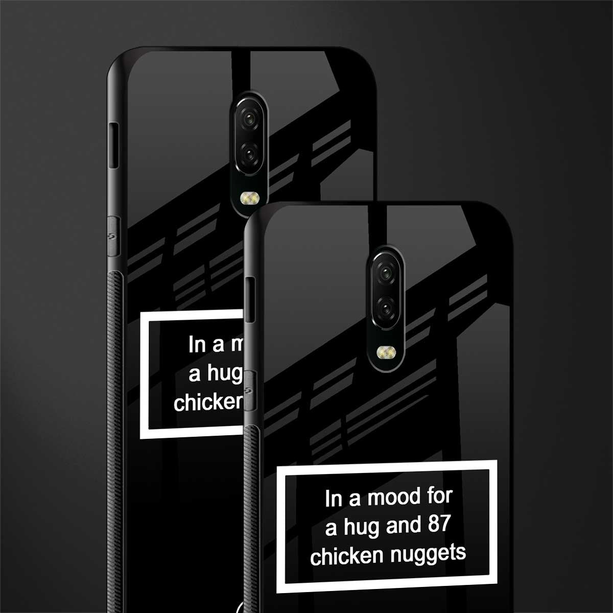 87 chicken nuggets black edition glass case for oneplus 6t image-2