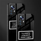 87 chicken nuggets black edition back phone cover | glass case for xiaomi 12 pro