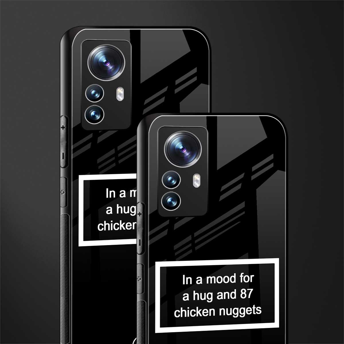 87 chicken nuggets black edition back phone cover | glass case for xiaomi 12 pro