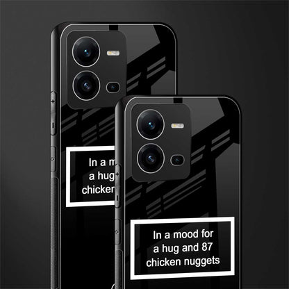 87 chicken nuggets black edition back phone cover | glass case for vivo v25-5g