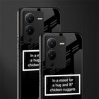 87 chicken nuggets black edition back phone cover | glass case for vivo v25 pro 5g