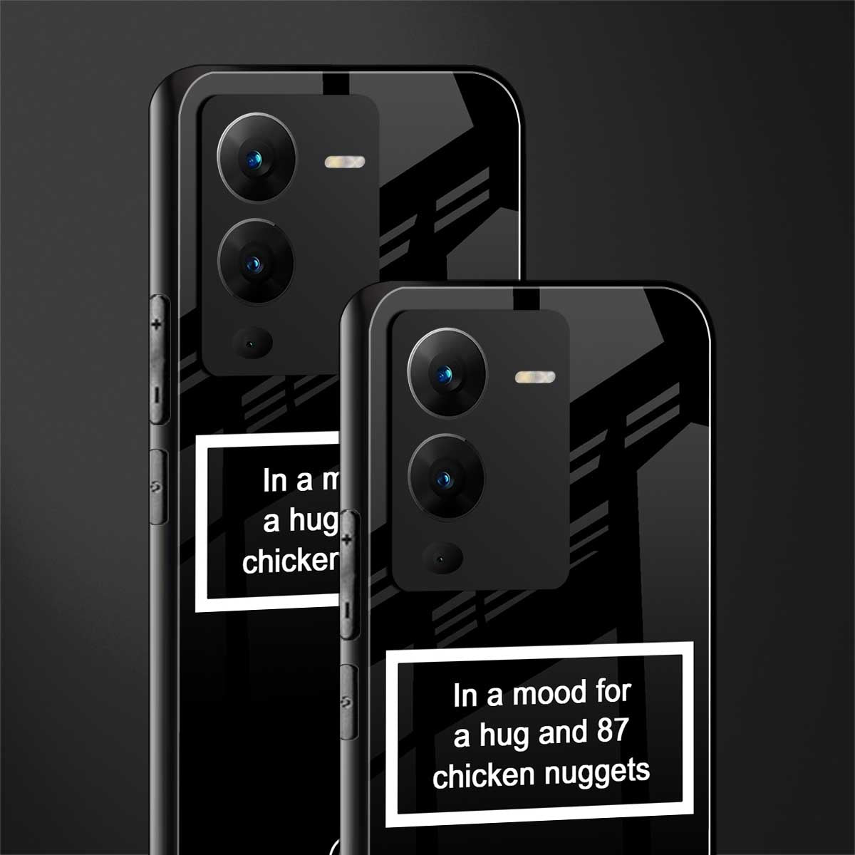87 chicken nuggets black edition back phone cover | glass case for vivo v25 pro 5g
