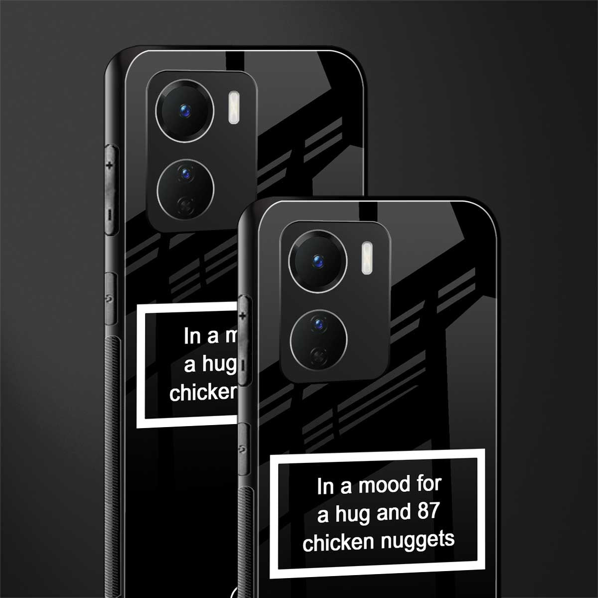 87 chicken nuggets black edition back phone cover | glass case for vivo y16