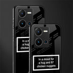 87 chicken nuggets black edition back phone cover | glass case for vivo y35 4g