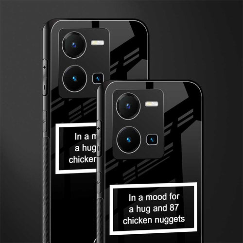 87 chicken nuggets black edition back phone cover | glass case for vivo y35 4g