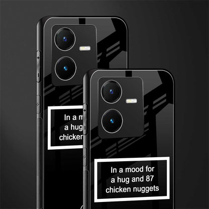 87 chicken nuggets black edition back phone cover | glass case for vivo y22