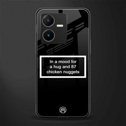 87 chicken nuggets black edition back phone cover | glass case for vivo y22