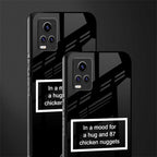 87 chicken nuggets black edition back phone cover | glass case for vivo v21e 4g