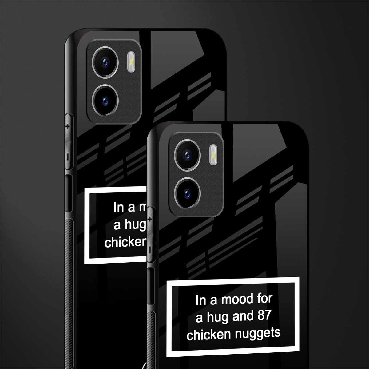 87 chicken nuggets black edition back phone cover | glass case for vivo y72