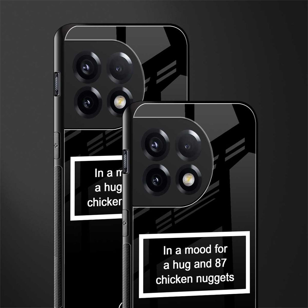 87 chicken nuggets black edition back phone cover | glass case for oneplus 11r
