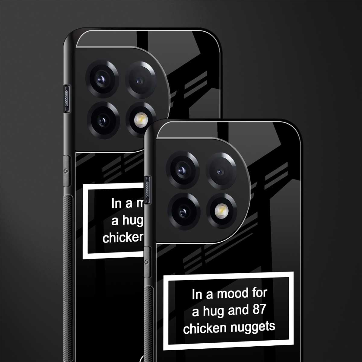 87 chicken nuggets black edition back phone cover | glass case for oneplus 11r