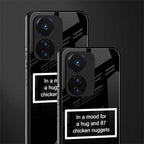 87 chicken nuggets black edition back phone cover | glass case for vivo t1 44w 4g