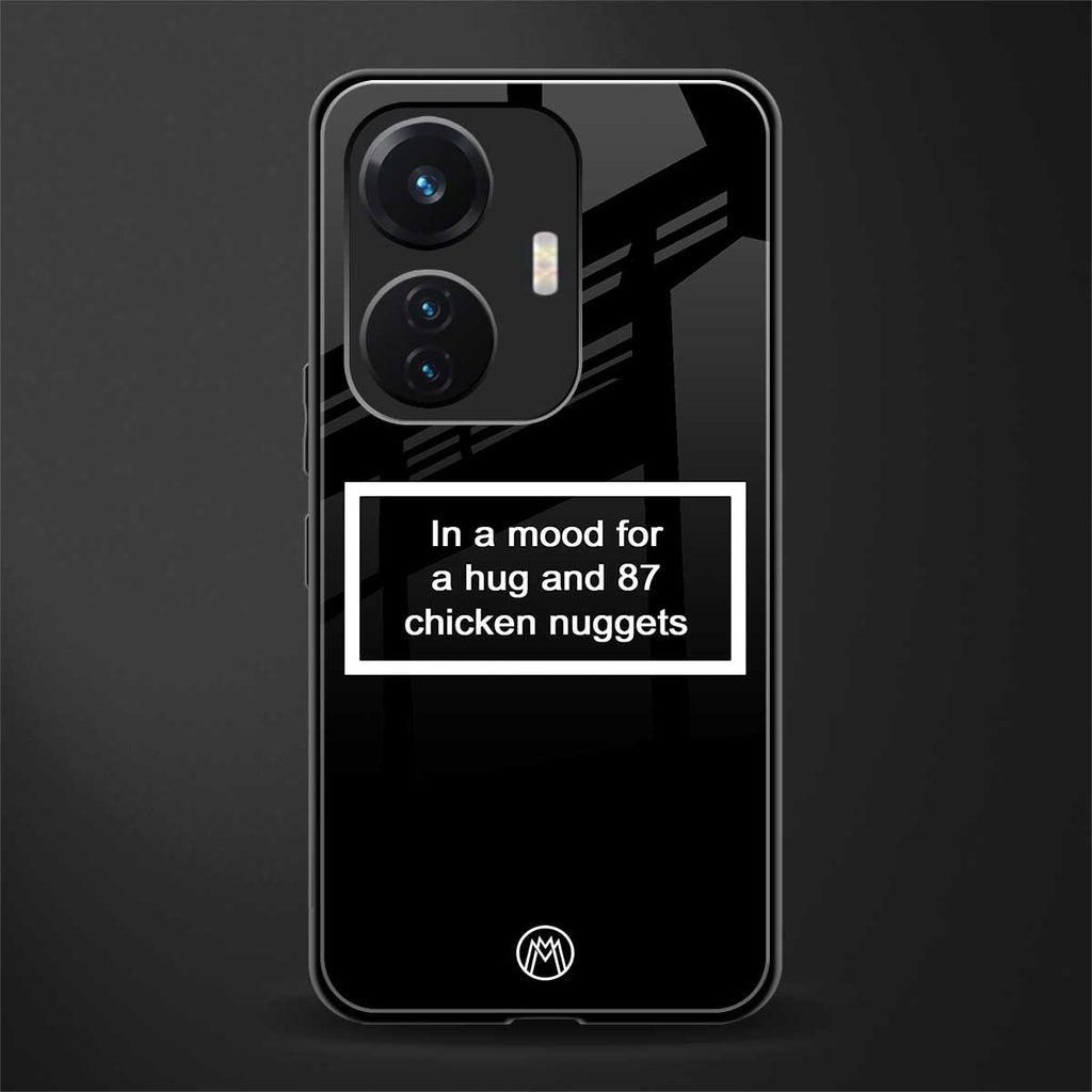 87 chicken nuggets black edition back phone cover | glass case for vivo t1 44w 4g