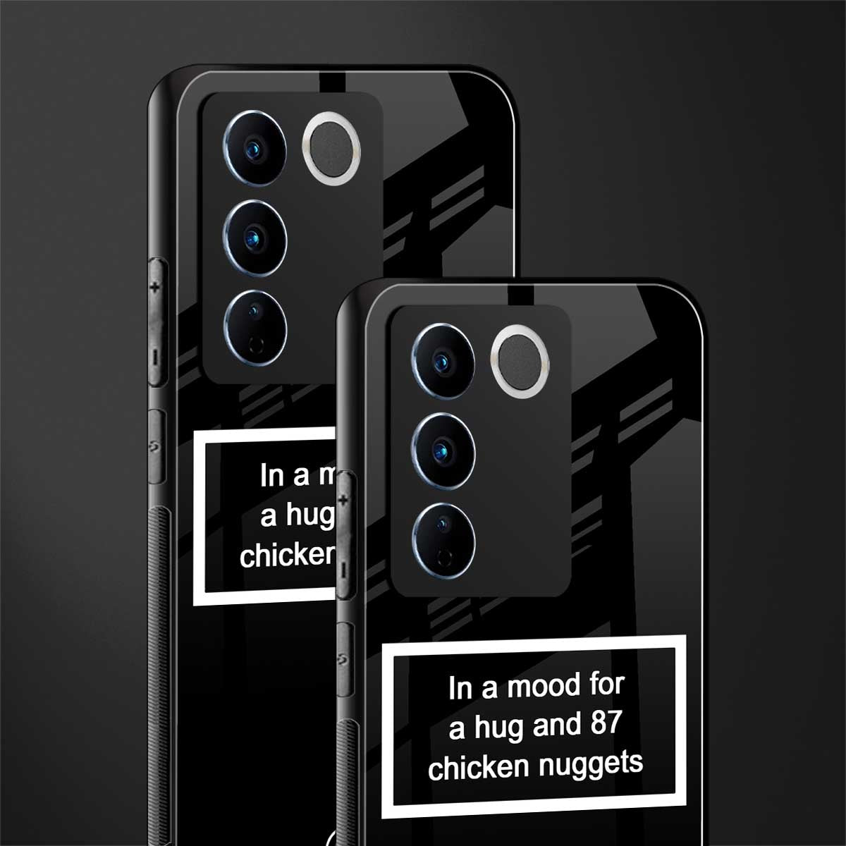 87 chicken nuggets black edition back phone cover | glass case for vivo v27 pro 5g