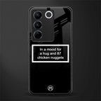 87 chicken nuggets black edition back phone cover | glass case for vivo v27 pro 5g