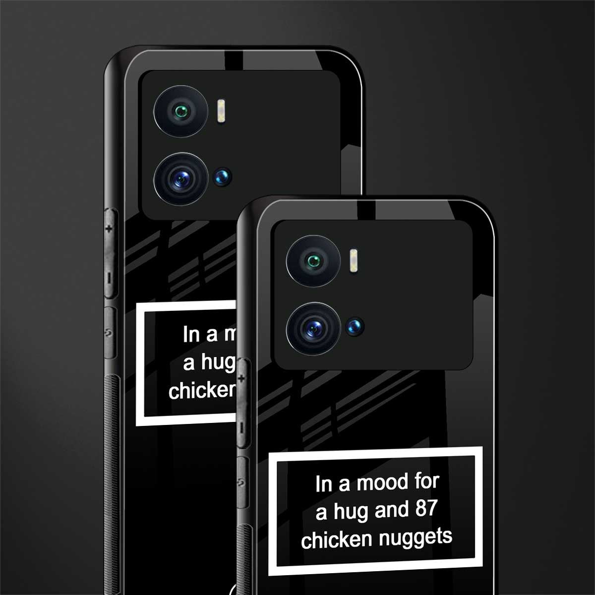 87 chicken nuggets black edition back phone cover | glass case for iQOO 9 Pro