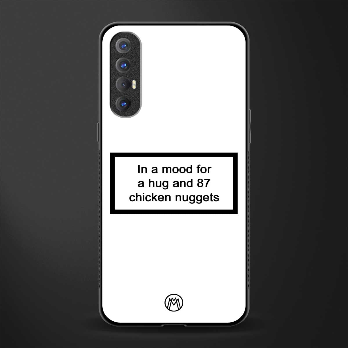 87 chicken nuggets white edition glass case for oppo reno 3 pro image