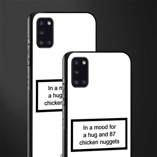 87 chicken nuggets white edition glass case for samsung galaxy a31 image-2
