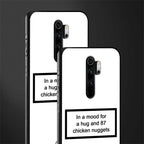 87 chicken nuggets white edition glass case for redmi note 8 pro image-2